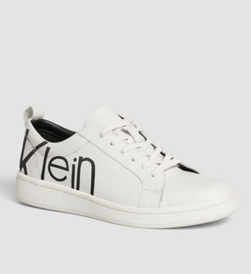 calvin klein white leather shoes