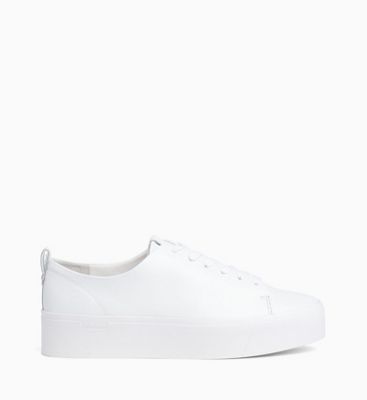 calvin klein white leather shoes