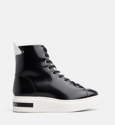 calvin klein black high top trainers