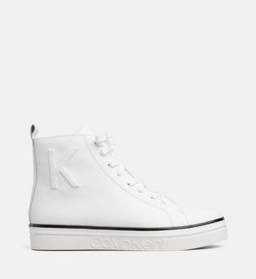 calvin klein white leather shoes