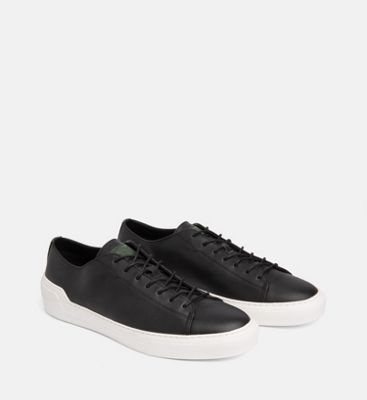 calvin klein black leather high top trainers