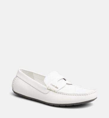 calvin klein white leather shoes
