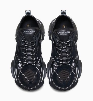 calvin klein black platform boot trainers