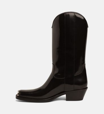 leather chelsea boots with 205 silver toe plate