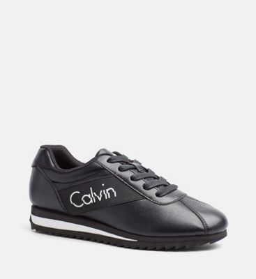womens black calvin klein trainers