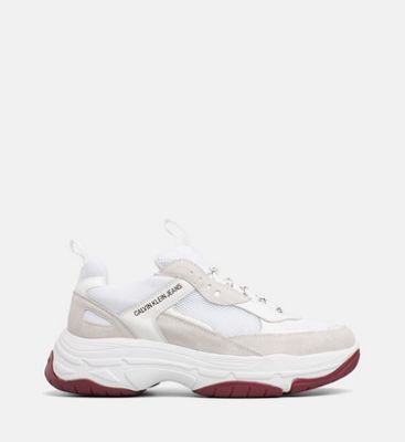 calvin klein demos chunky trainers in white