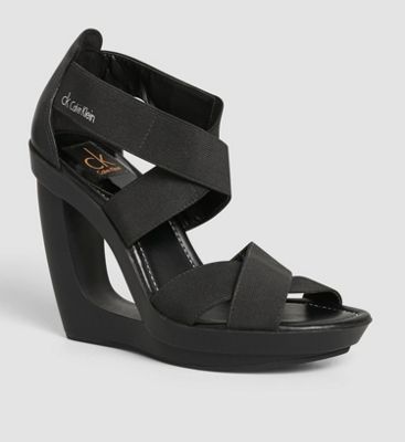 calvin klein black flat sandals