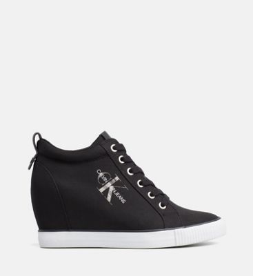 womens black calvin klein trainers