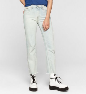 calvin klein jeans high rise straight leg jean