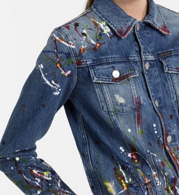 calvin klein paint splatter denim jacket