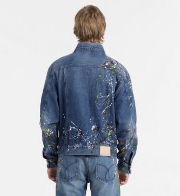 calvin klein paint splatter jacket