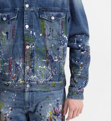 calvin klein paint splatter jacket
