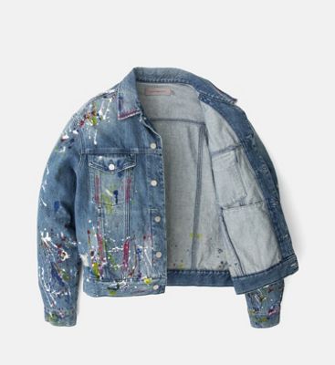 calvin klein paint splatter denim jacket