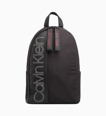 black leather calvin klein backpack