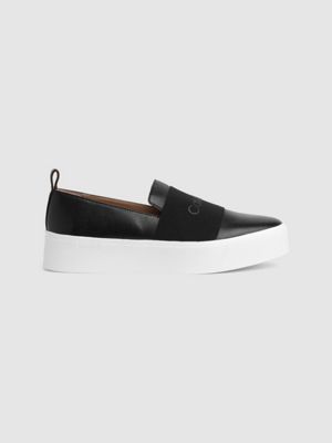 Scarpe slip-on in pelle da donn da donna Calvin Klein® | 00000E4745BLK