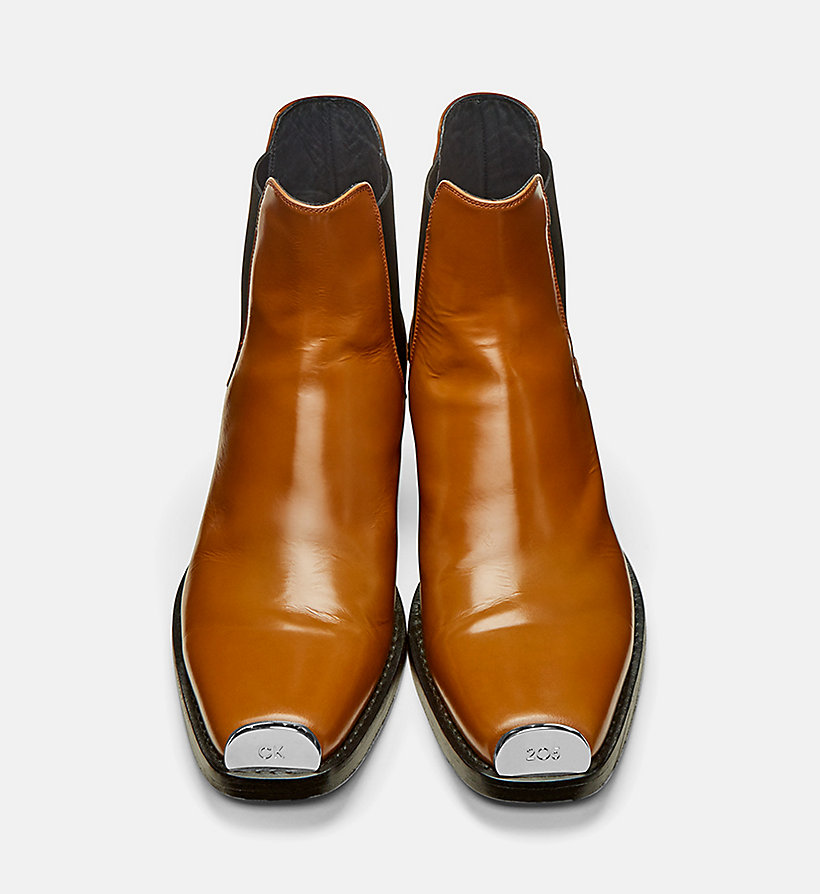 Leather Chelsea Boots with 205 Silver Toe Plate Calvin Klein ...