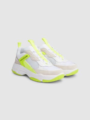 calvin klein maya trainers green yellow white