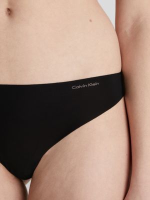 Calvin Klein Women's Invisibles Thong-Panty, Polished Blue, Small