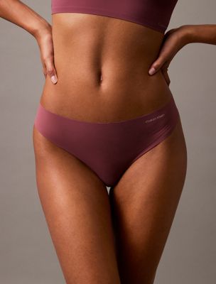 deep mauve w/ fresh taupe logo thong - invisibles for women calvin klein