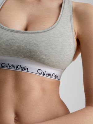 Calvin Klein Open Back Bralette - Modern Cotton in Grey