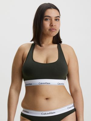 green bralette - modern cotton for women calvin klein