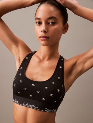 black diamond logo print bralette - modern cotton for women calvin klein