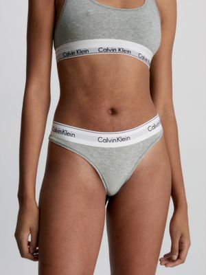 Grey Calvin Klein Underwear Modern Cotton String Dames