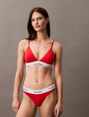 red thong - icon cotton modal for women calvin klein