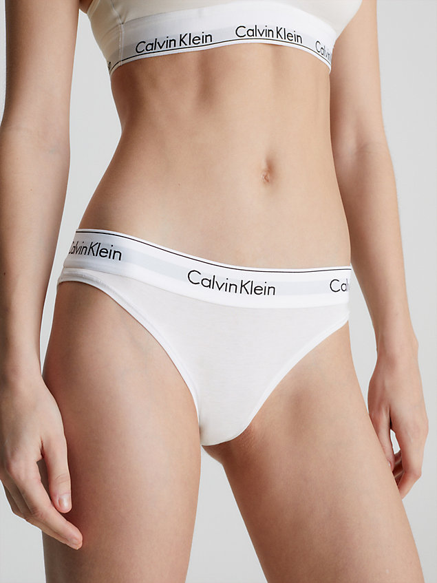 white bikini briefs - modern cotton for women calvin klein