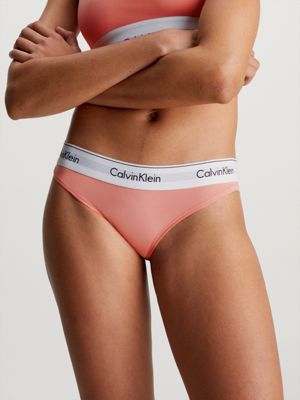 coral almond bikini briefs - modern cotton for women calvin klein