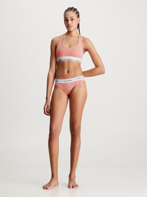 coral almond bikini briefs - modern cotton for women calvin klein