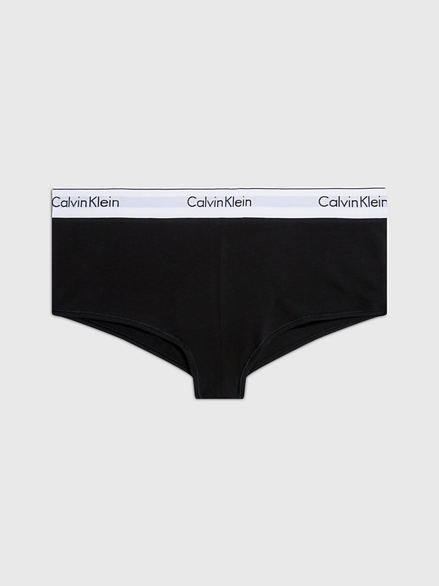black boxershort met hoge taille - modern cotton voor dames - calvin klein
