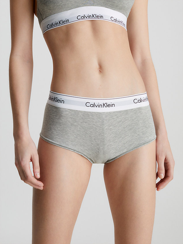 grey high waist boxershorts - modern cotton für damen - calvin klein