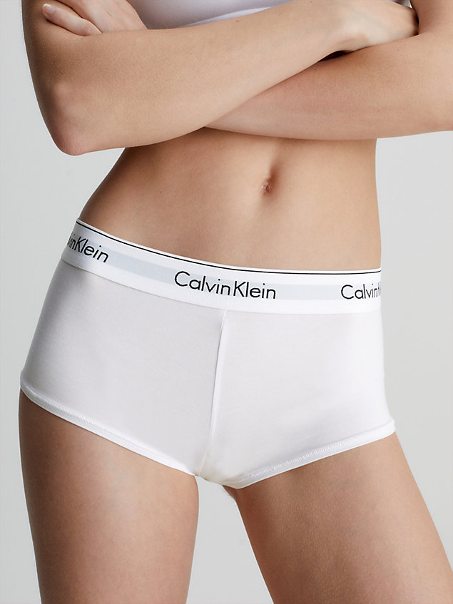 white boxershort met hoge taille - modern cotton voor dames - calvin klein