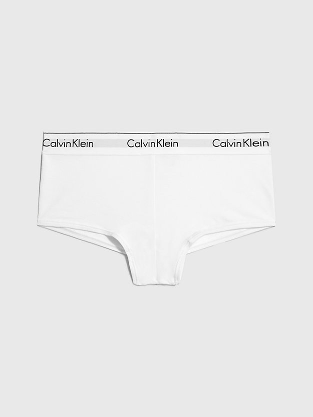 WHITE High Waisted Boxers - Modern Cotton for women CALVIN KLEIN