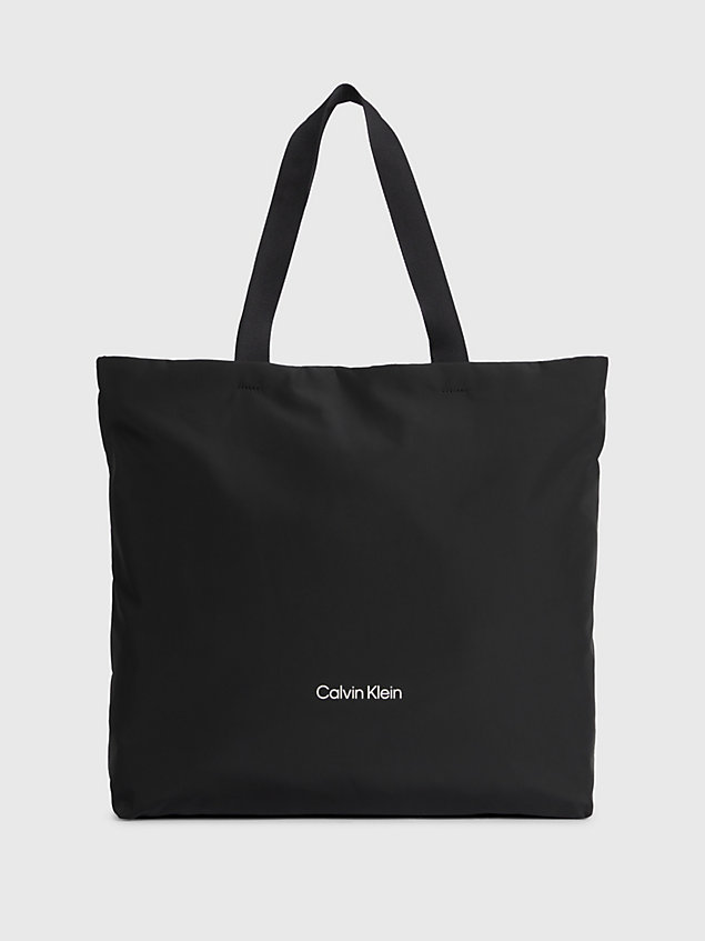 black unisex shopper tote bag voor unisex - ck performance