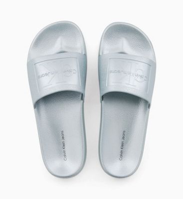 calvin klein metallic sliders