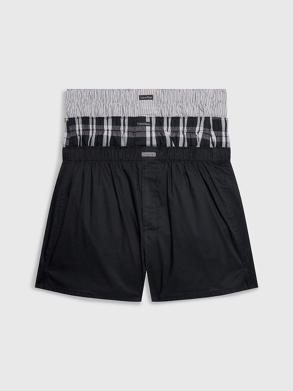 BLK/MORGAN PLAID /MONTAGUE STRIPE > 3-Pack Boxer Shorts > undefined heren - Calvin Klein