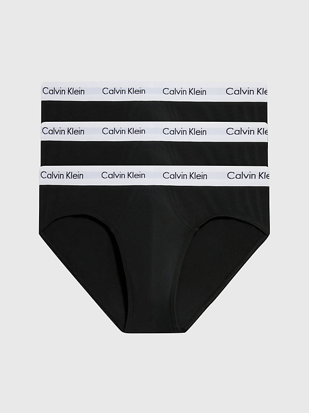 BLACK Lot de 3 slips - Cotton Stretch for hommes CALVIN KLEIN