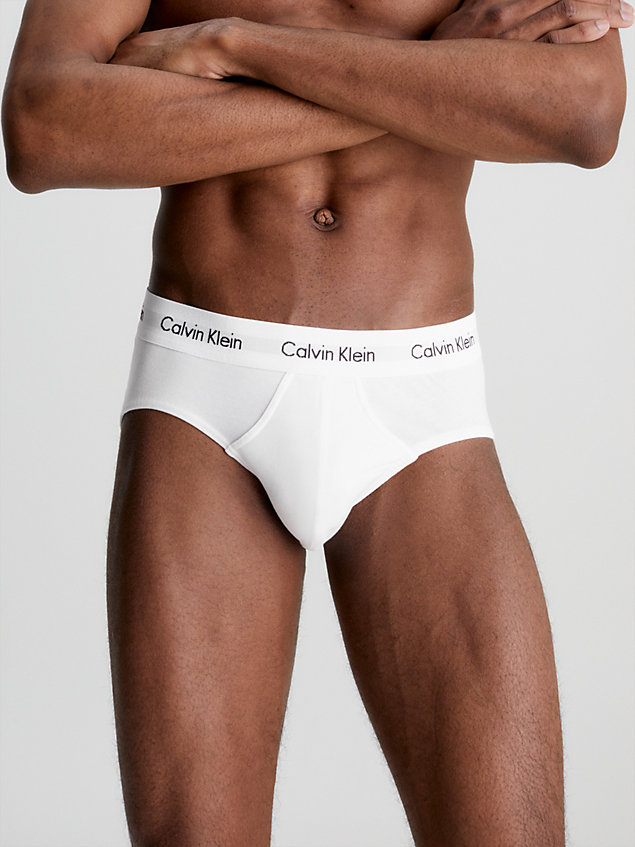 white 3 pack briefs - cotton stretch for men calvin klein