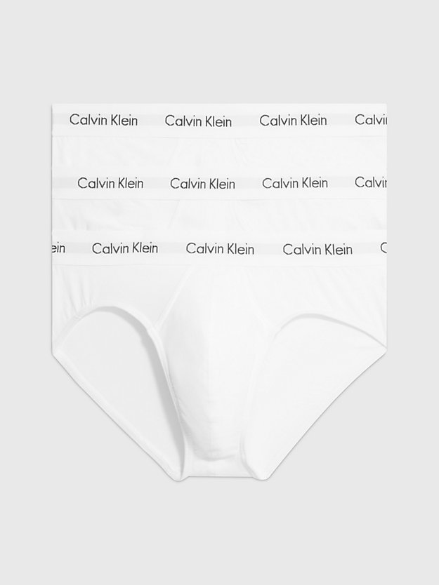 WHITE Pack de 3 slips - Cotton Stretch de hombre CALVIN KLEIN