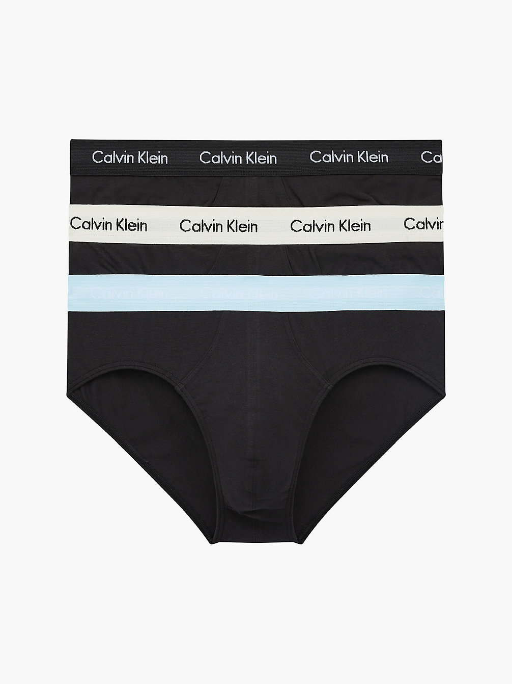 B-RAIN DANCE/BLACK/ IVORY 3er-Pack Slips - Cotton Stretch undefined Herren Calvin Klein