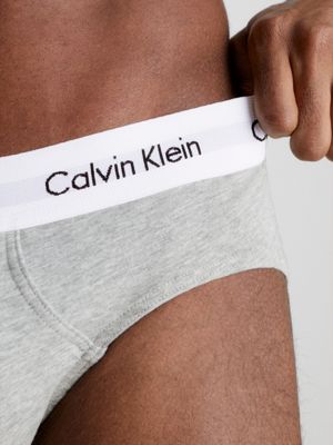 Calvin Klein Underwear Cotton Stretch 3 Pack Hip Brief Black/White/Grey  Heather Uomo