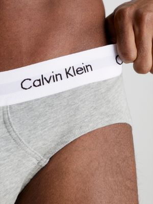 black / white / grey heather 3 pack briefs - cotton stretch for men calvin klein