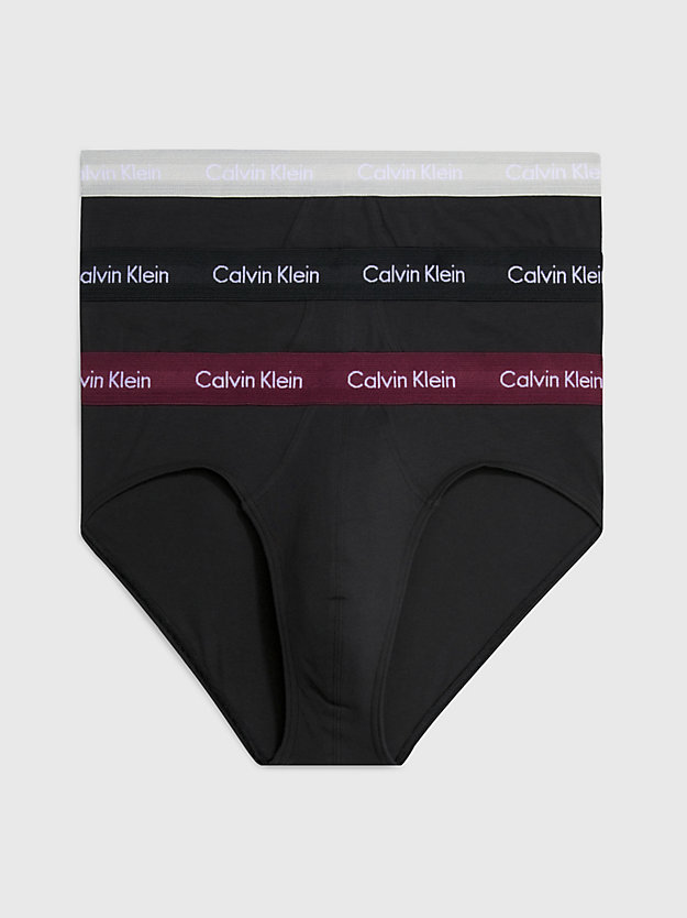 b- black zestaw 3 par slipów - cotton stretch dla mężczyźni - calvin klein