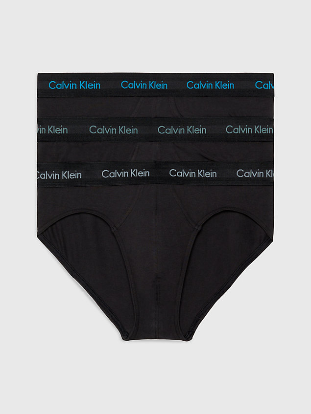 black zestaw 3 par slipów - cotton stretch dla mężczyźni - calvin klein
