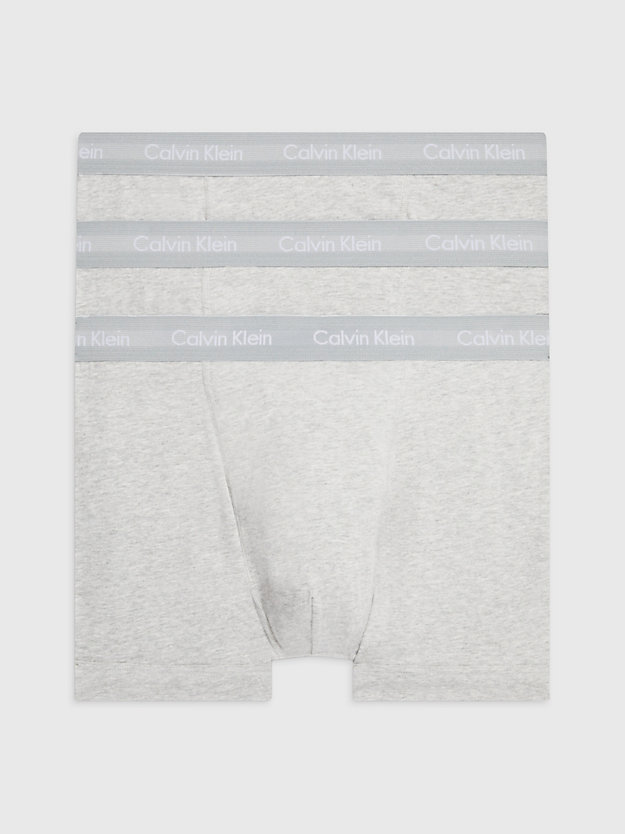 grey heather 3 pack trunks - cotton stretch for men calvin klein