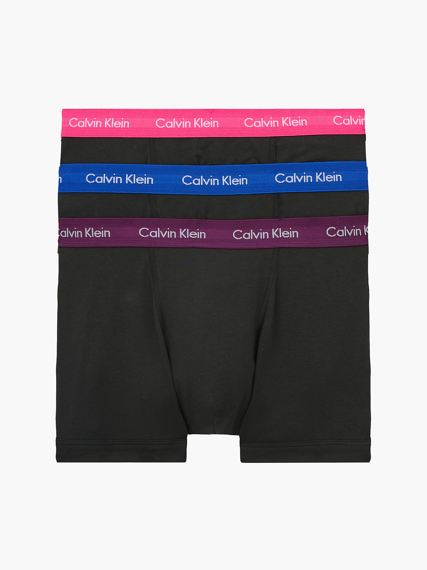 B-Groovy Plum/bright Rose/blue 3 Pack Trunks - Cotton Stretch undefined men Calvin Klein