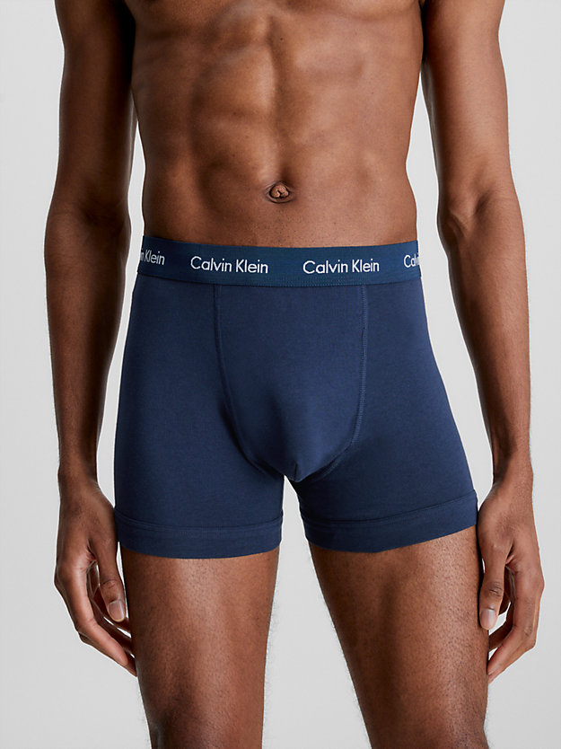 c-black/blu/blu 3er-pack shorts - cotton stretch für herren - calvin klein