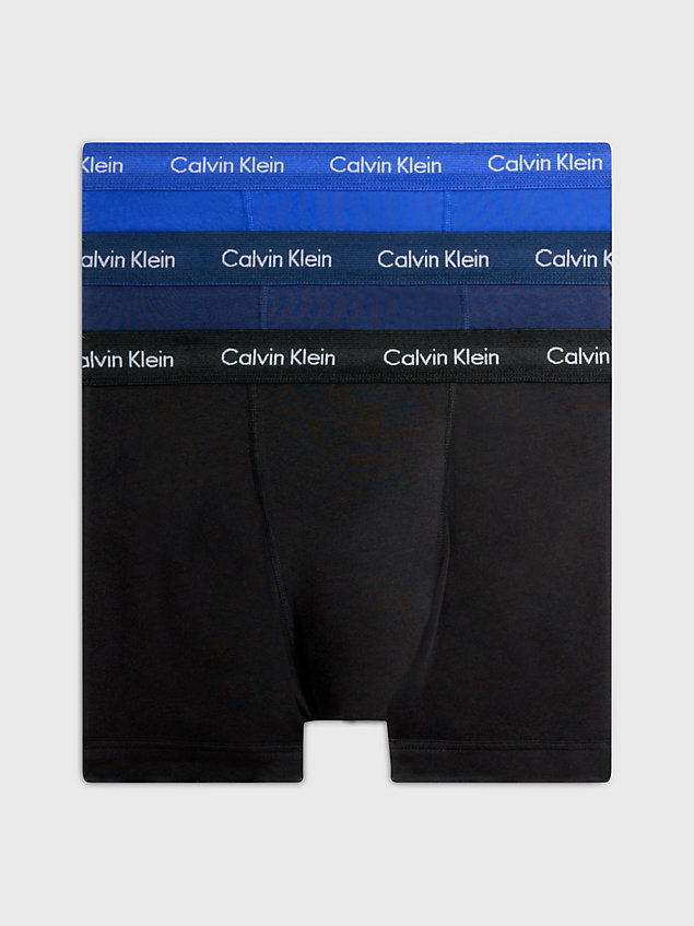 pack de 3 bóxers - cotton stretch blue de hombres calvin klein